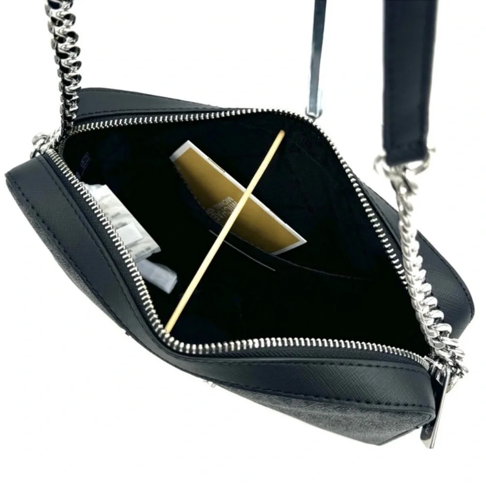 Michael Kors Large Jet Set Item EW Crossbody Bag Black Signature - Picture 8 of 11